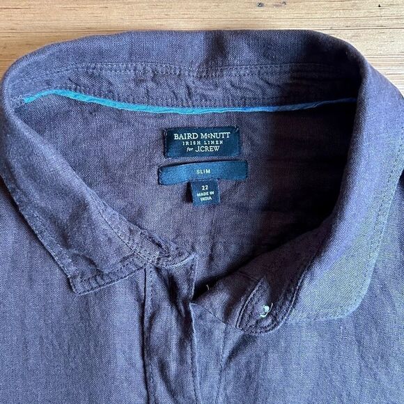 J. Crew slim fit Baird McNutt Irish Linen shirt. Size 22. - Picture 4 of 12